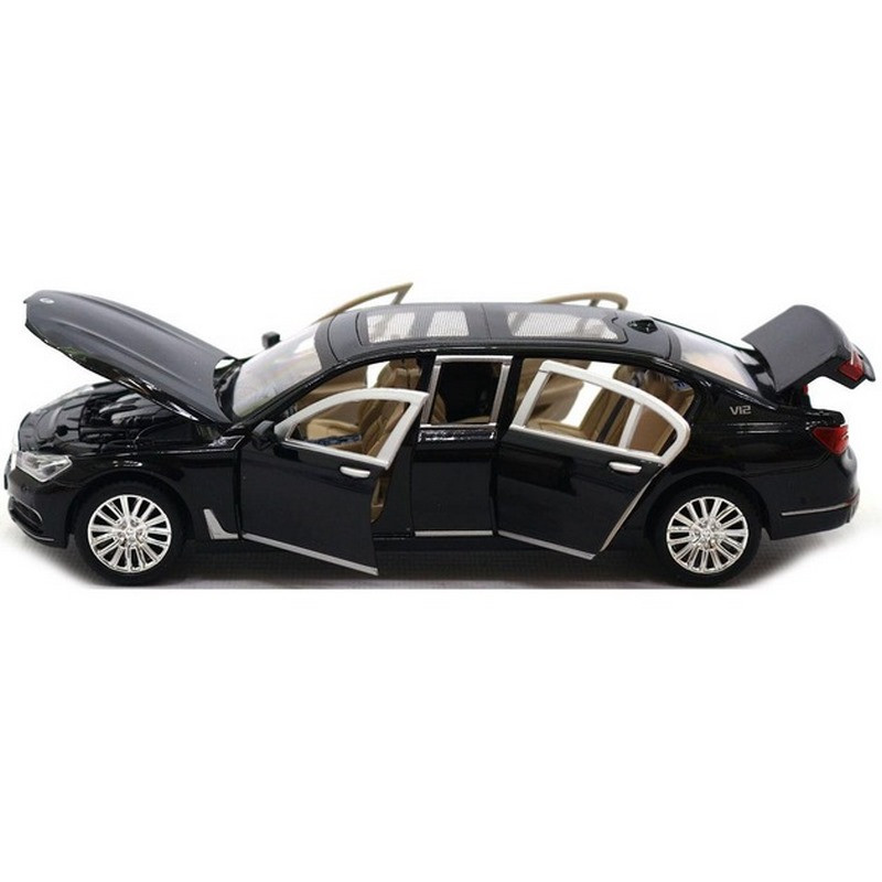 Автомодель автомобиля BMW 760 АВТОПРОМ 7695(Black) свет, звук, открываются двери