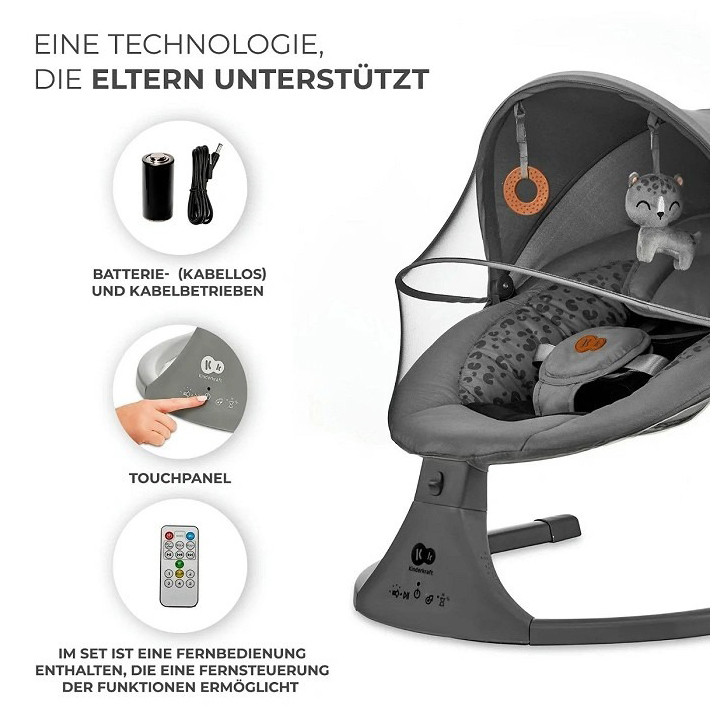 Дитяче крісло-гойдалка Lumi 2 Kinderkraft KBLUMI02DGR0000 Dark Grey