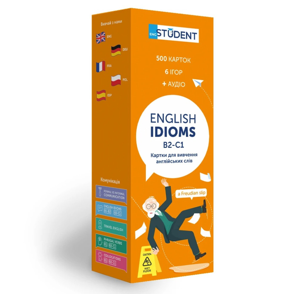Картки для вивчення англійської мови ENGLISH IDIOMS B2-C1 English Student 591225992 англ-укр 500 карток
