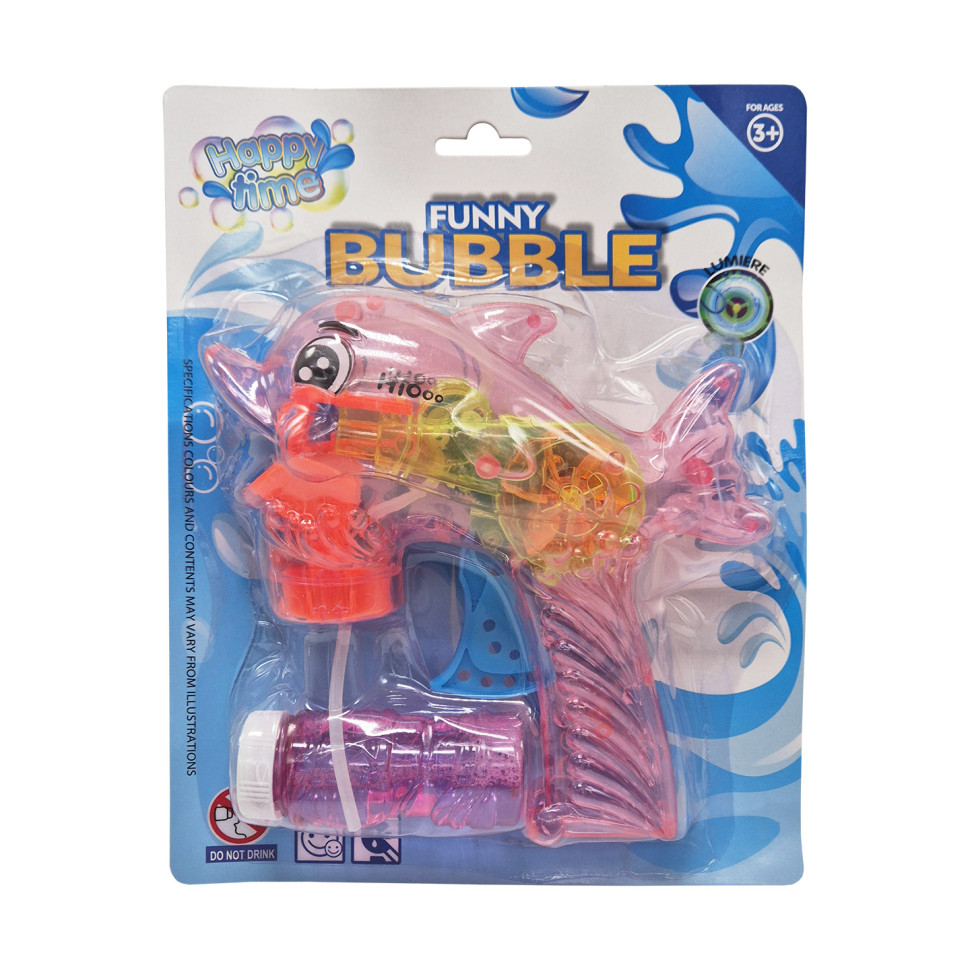 Пістолет з мильними бульбашками Дельфінчик Bambi 2568(Pink) механічний, на блістері