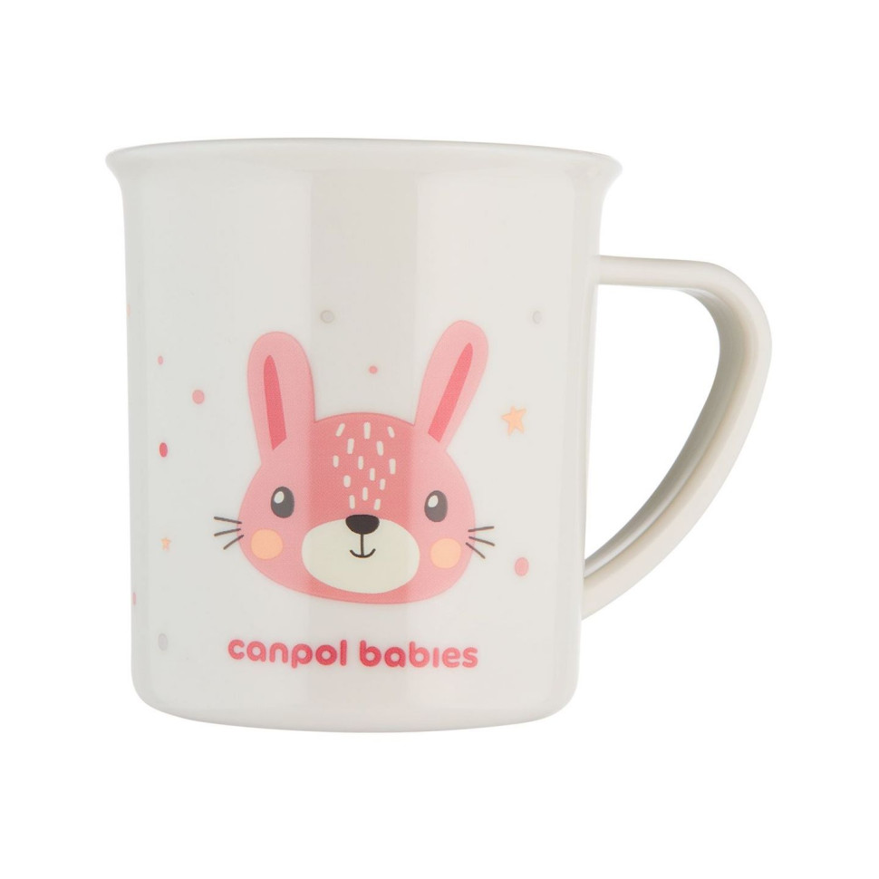 Детская кружка Зайчик Cute animals Canpol babies 4/413_pin2 розовый, 170 мл