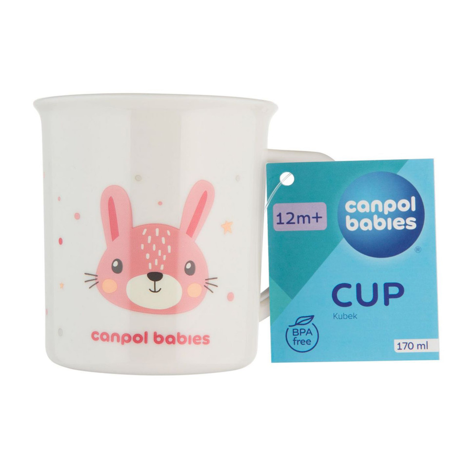 Детская кружка Зайчик Cute animals Canpol babies 4/413_pin2 розовый, 170 мл