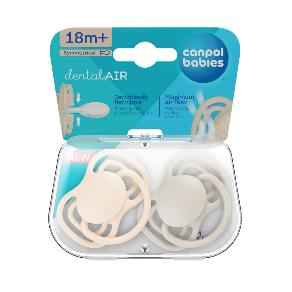 Пустышка силиконовая симметричная Dental Air Canpol babies 23/230_cre от 18 месяцев