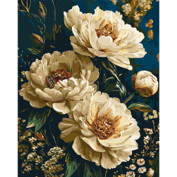 Картина по номерам "Бархатные пионы" Origami LW3064-01, 40х50 см