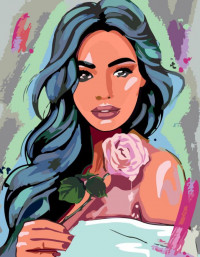 Картина по номерам Rosa „Девушка с розой“ 35х45 см N00013196