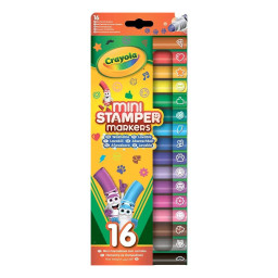Набір міні-фломастерів із штампами washable Crayola 58-8741, 16 шт
