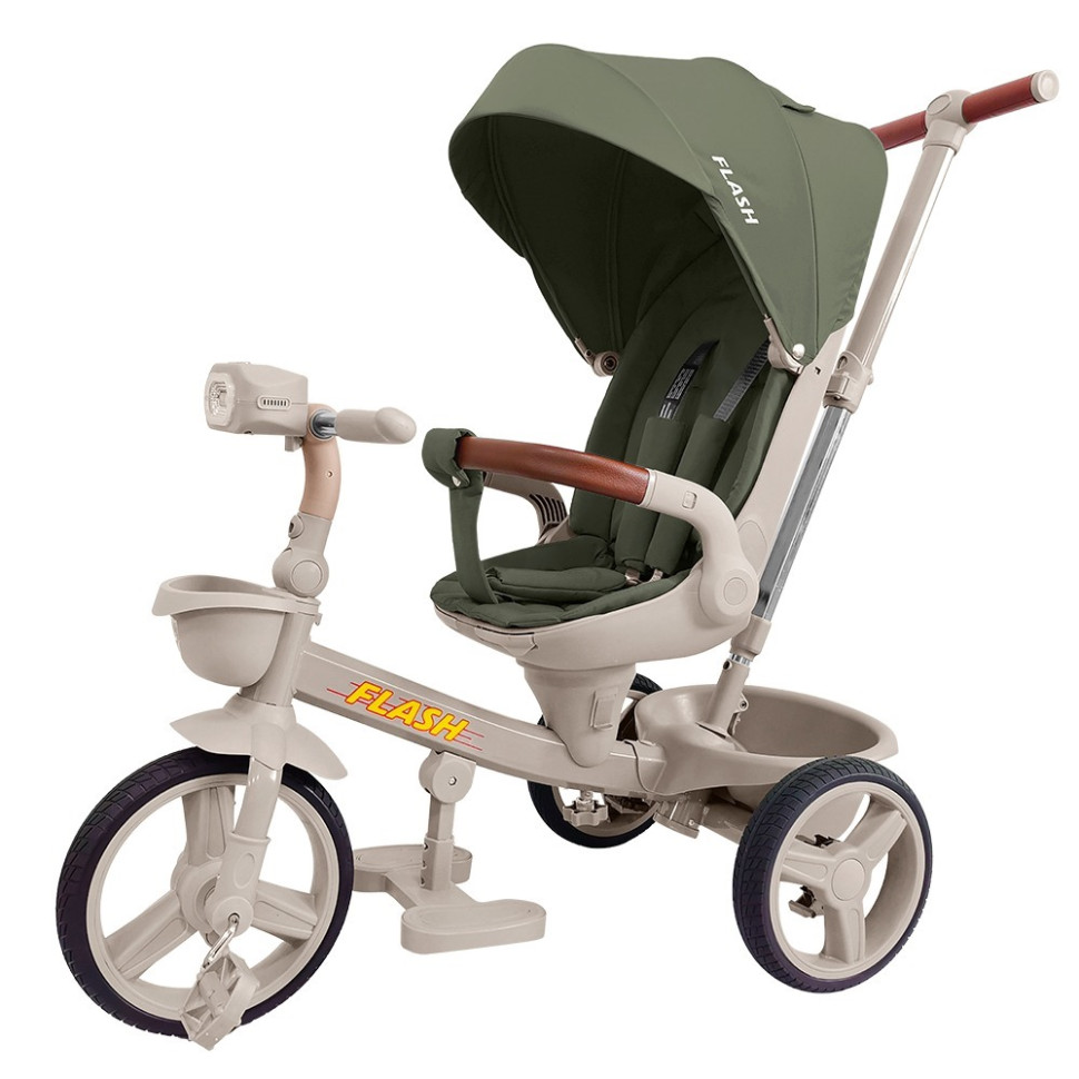 Велосипед триколісний FLASH Tilly T-3812 GREEN, з батьківською ручкою
