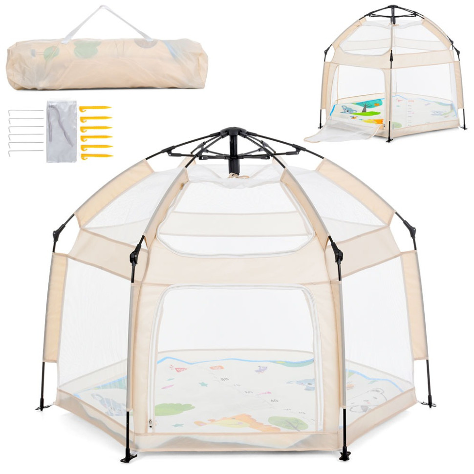 Дитячий манеж Bambi MR 1512 Ivory Beige 146×127×110 см