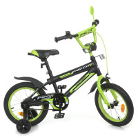 Велосипед дитячий PROF1 Y14321-1 14 дюймів, салатовий