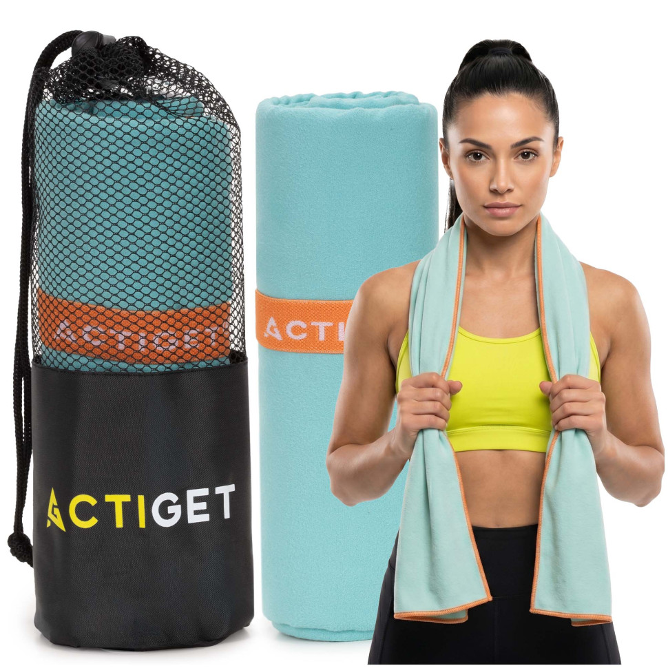 Рушник спортивний Actiget ACT0194 Sky Blue, з мікрофібри 150x75 см