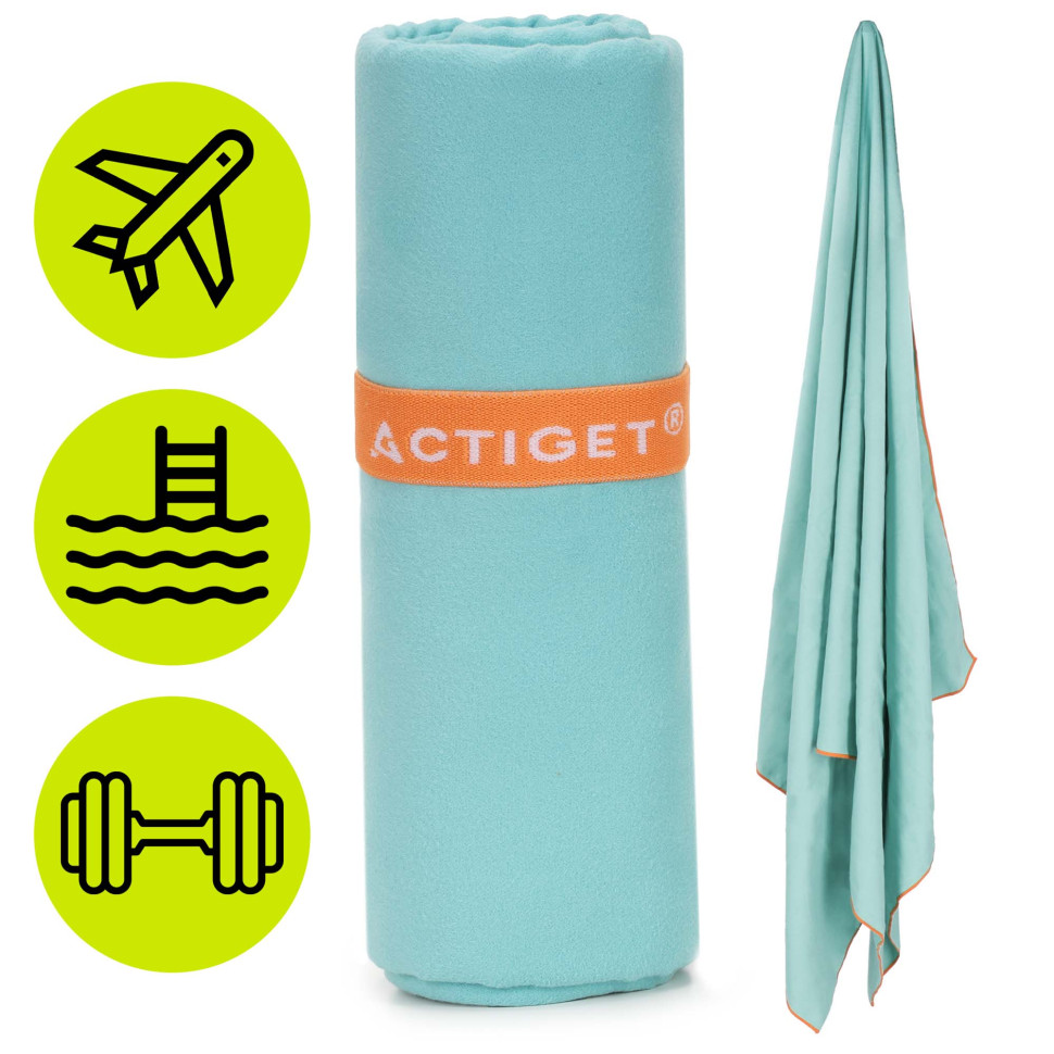 Рушник спортивний Actiget ACT0194 Sky Blue, з мікрофібри 150x75 см