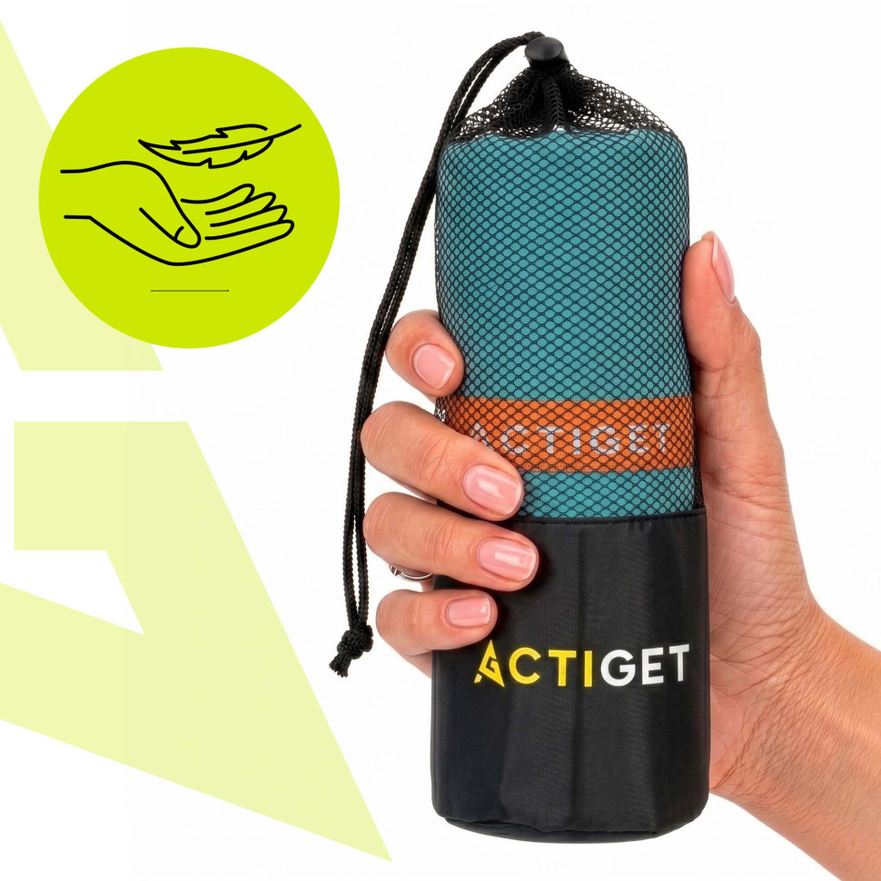 Рушник спортивний Actiget ACT0194 Sky Blue, з мікрофібри 150x75 см