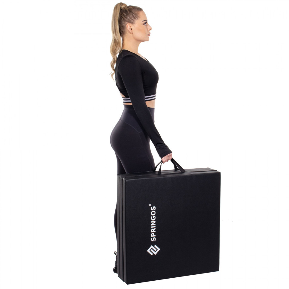 Мат гимнастический складной Springos FA0041 Black 180x60x5 cм