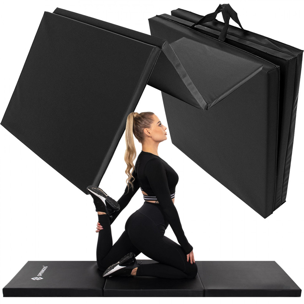 Мат гимнастический складной Springos FA0041 Black 180x60x5 cм