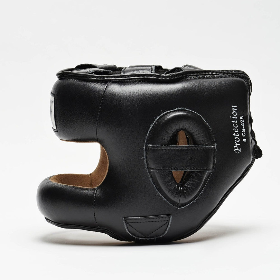 Боксерский шлем с бампером Leone CS425_Black_M, черный, размер M, капа в комплекте