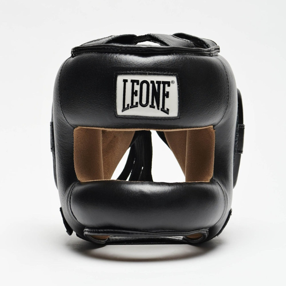 Боксерский шлем с бампером Leone CS425_Black_M, черный, размер M, капа в комплекте