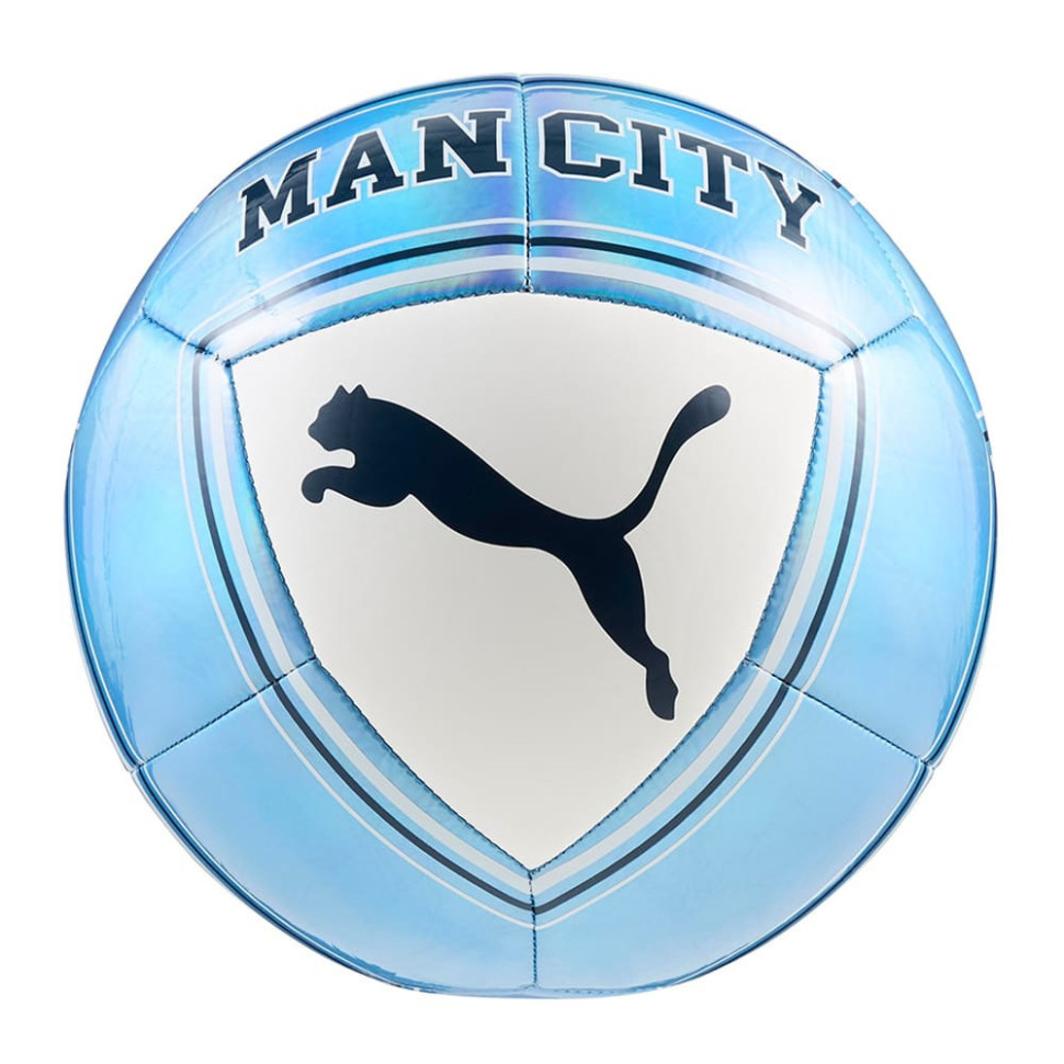 Мяч футбольный MCFC Culture Ball Puma 084976-11 белый/голубой, размер 5