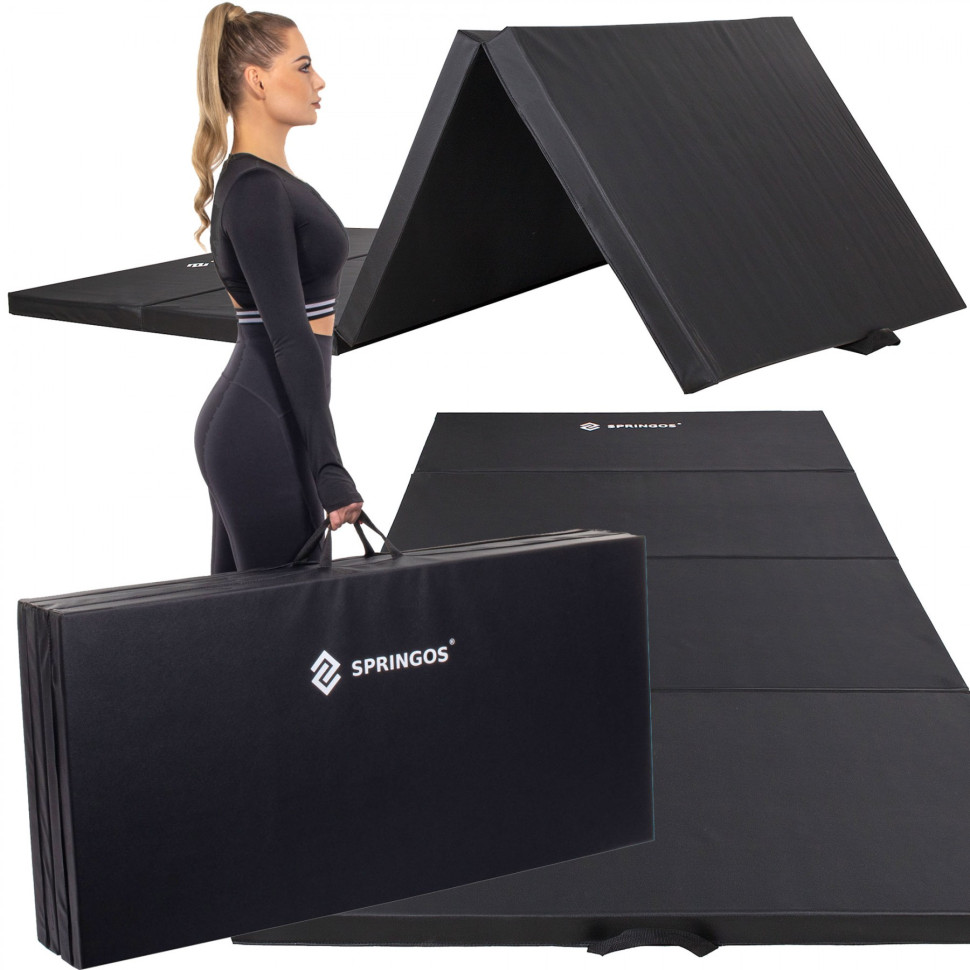 Мат гимнастический Springos FA0065 складной 240x120x5 cм Black