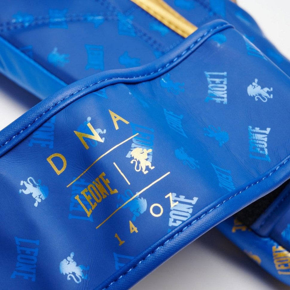 Боксерские перчатки GN220 DNA Leone GN220_Blue_16oz 16 унций (бинты в комплекте)