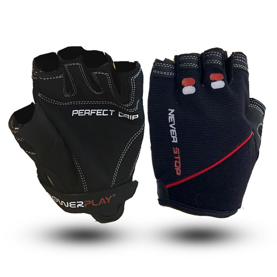 Рукавички для фітнесу Perfect Grip PowerPlay PP_9076_S_Black, Чорні, S