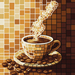 Картина по номерам "Витраж. Кофе" &copy;art_selena_ua Идейка KHO5166, 30х30 см