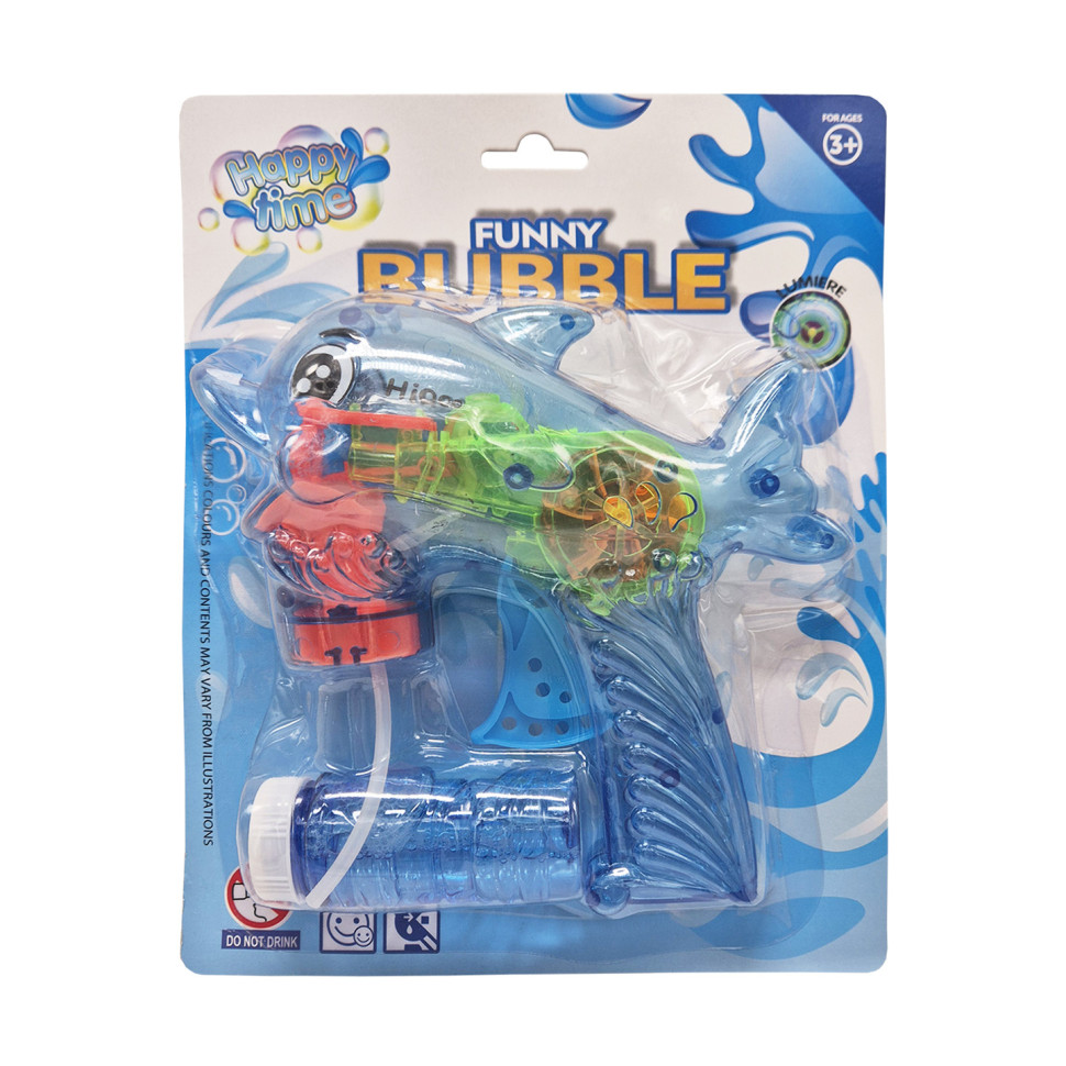 Пистолет с мыльными пузырями Дельфинчик Bambi 2568(Blue) механический, на блистере