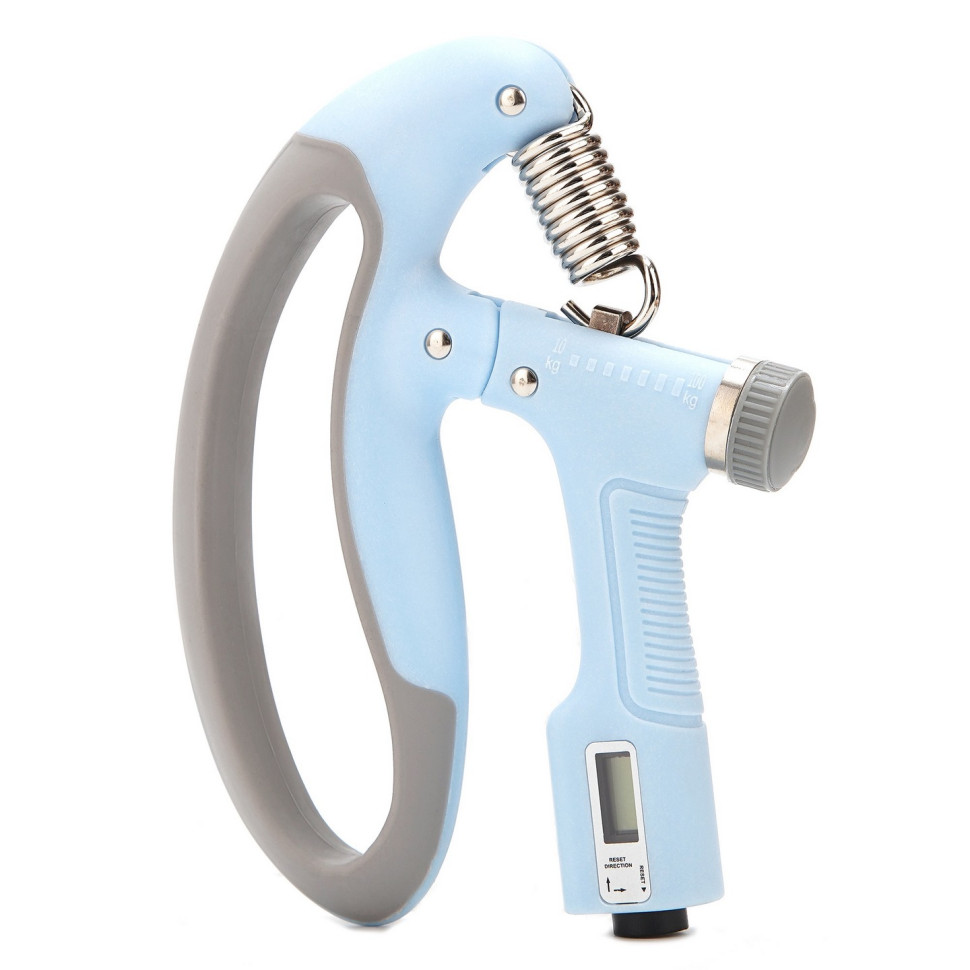 Эспандер кистевой с регулируемой нагрузкой и счетчиком Cornix XR-0271 Sky Blue/Grey 10-100 кг