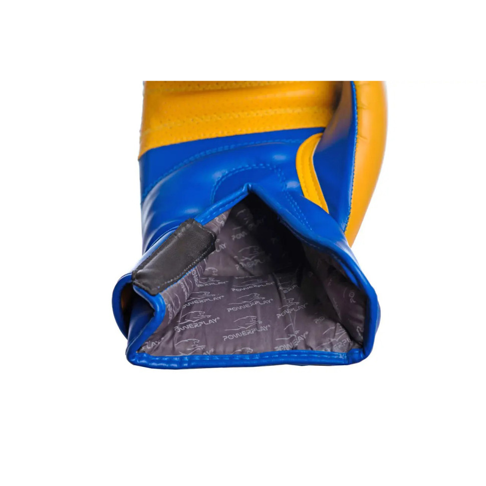 Боксерські рукавиці Ukraine PowerPlay PP_3021_10oz_Blue-Yellow, Синьо-Жовті 10 унцій