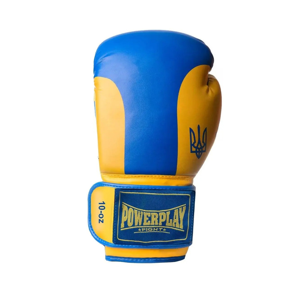 Боксерські рукавиці Ukraine PowerPlay PP_3021_10oz_Blue-Yellow, Синьо-Жовті 10 унцій