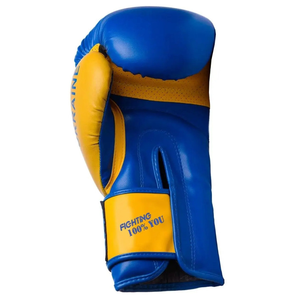 Боксерські рукавиці Ukraine PowerPlay PP_3021_10oz_Blue-Yellow, Синьо-Жовті 10 унцій