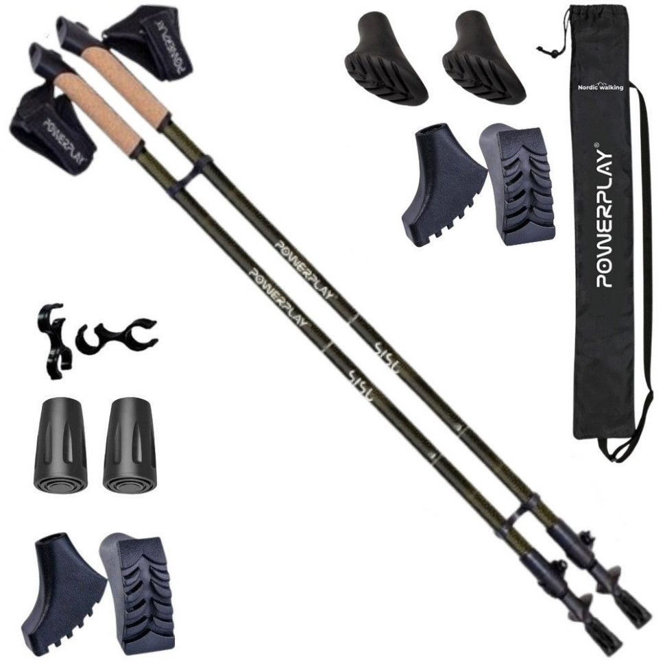 Палки для скандинавской ходьбы 9108 Sisu PowerPlay PP_9108_Sisu Black/Gold