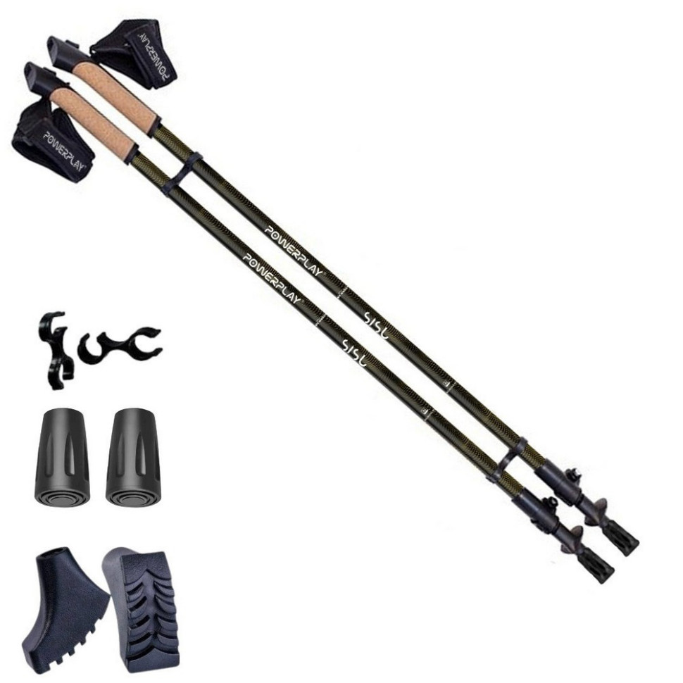 Палки для скандинавской ходьбы 9108 Sisu PowerPlay PP_9108_Sisu Black/Gold