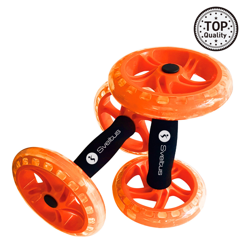 Ролики для преса Double AB Wheel Sveltus SLTS-2607 чорно-жовтогарячі, 2 шт