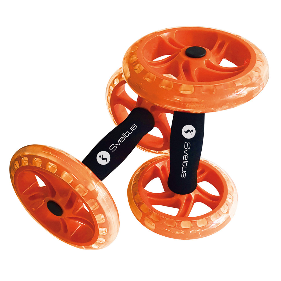 Ролики для преса Double AB Wheel Sveltus SLTS-2607 чорно-жовтогарячі, 2 шт