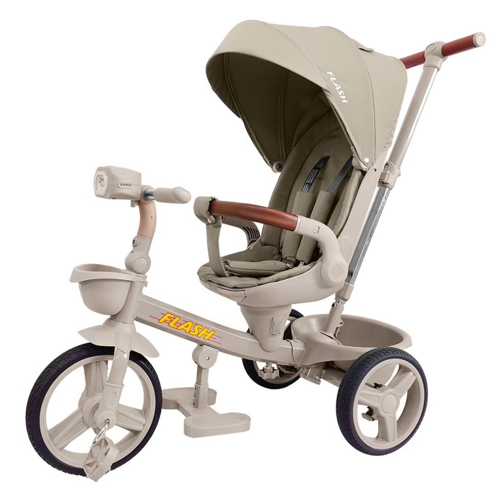 Велосипед триколісний FLASH Tilly T-3812 LIGHT BEIGE, з батьківською ручкою