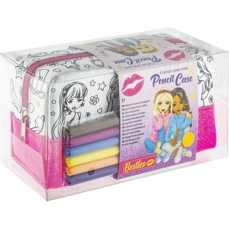 Набор для творчества Пенал-раскраска Besties 990204 с фломастерами