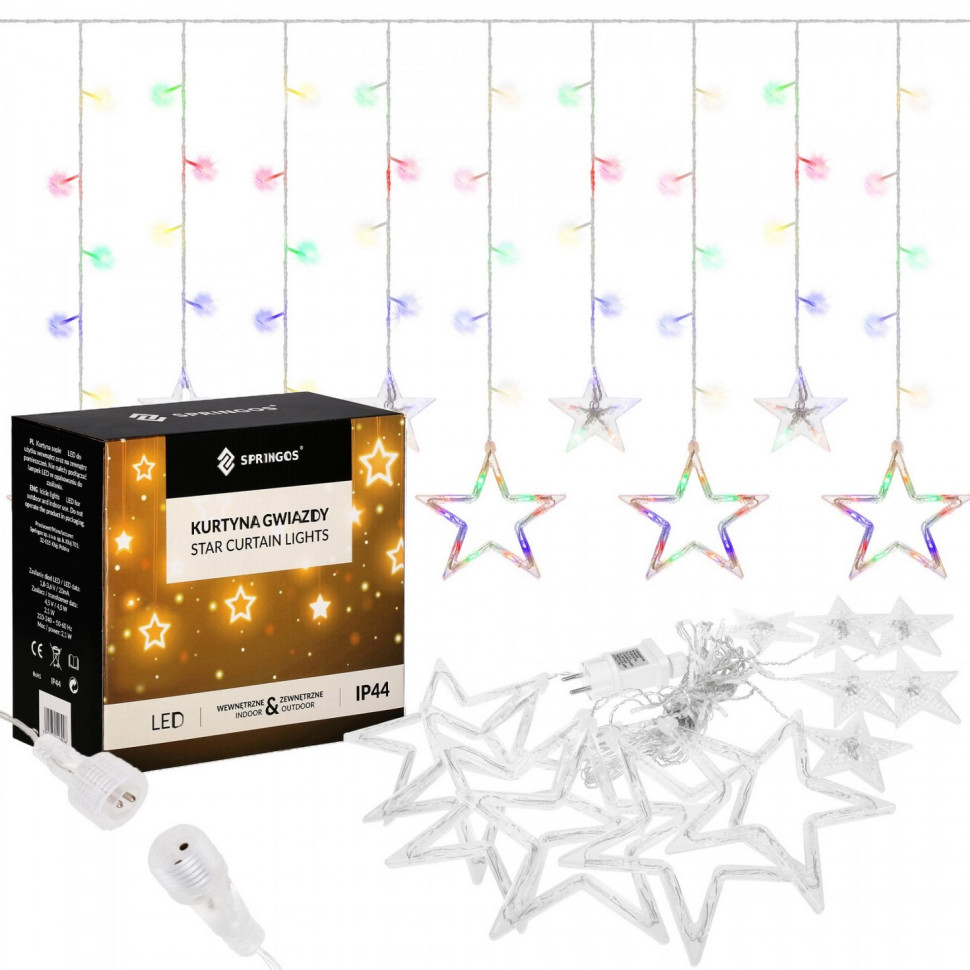Гірлянда бахрома вулична Springos CL4017, 2 м 138 LED, Mix