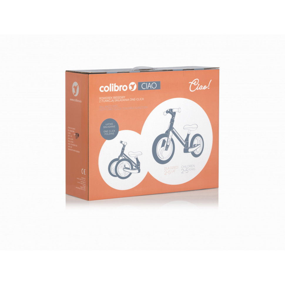 Біговел-велосипед Colibro Ciao R/CO/SG Street Grey, графіт