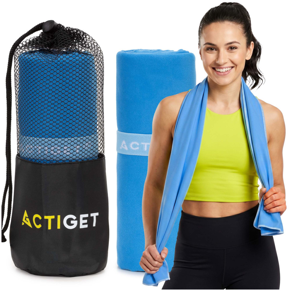 Рушник спортивний Actiget ACT0191 Blue, з мікрофібри 150x80 см