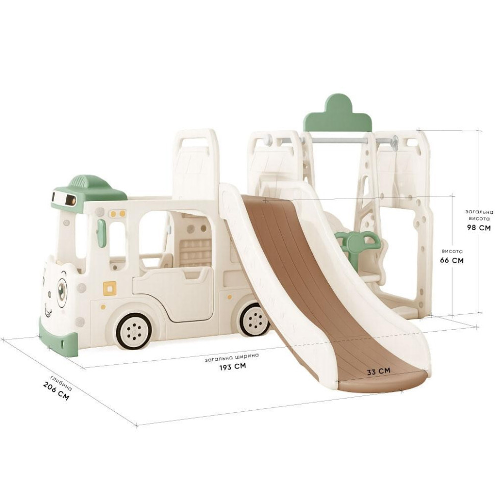 Детский игровой комплекс Amber Mealux KD-B010 White/Green белый-зеленый