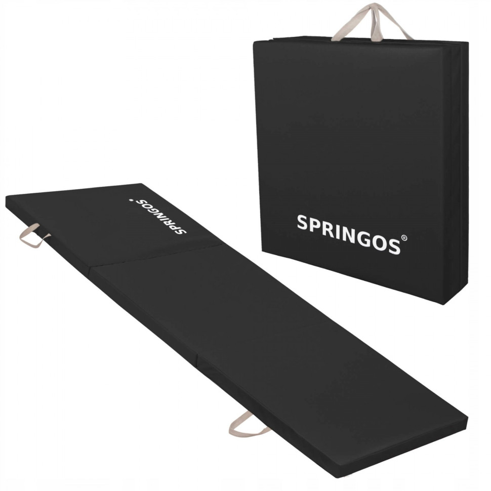 Мат гімнастичний складної Springos FA0060 Black 180x60x3 см