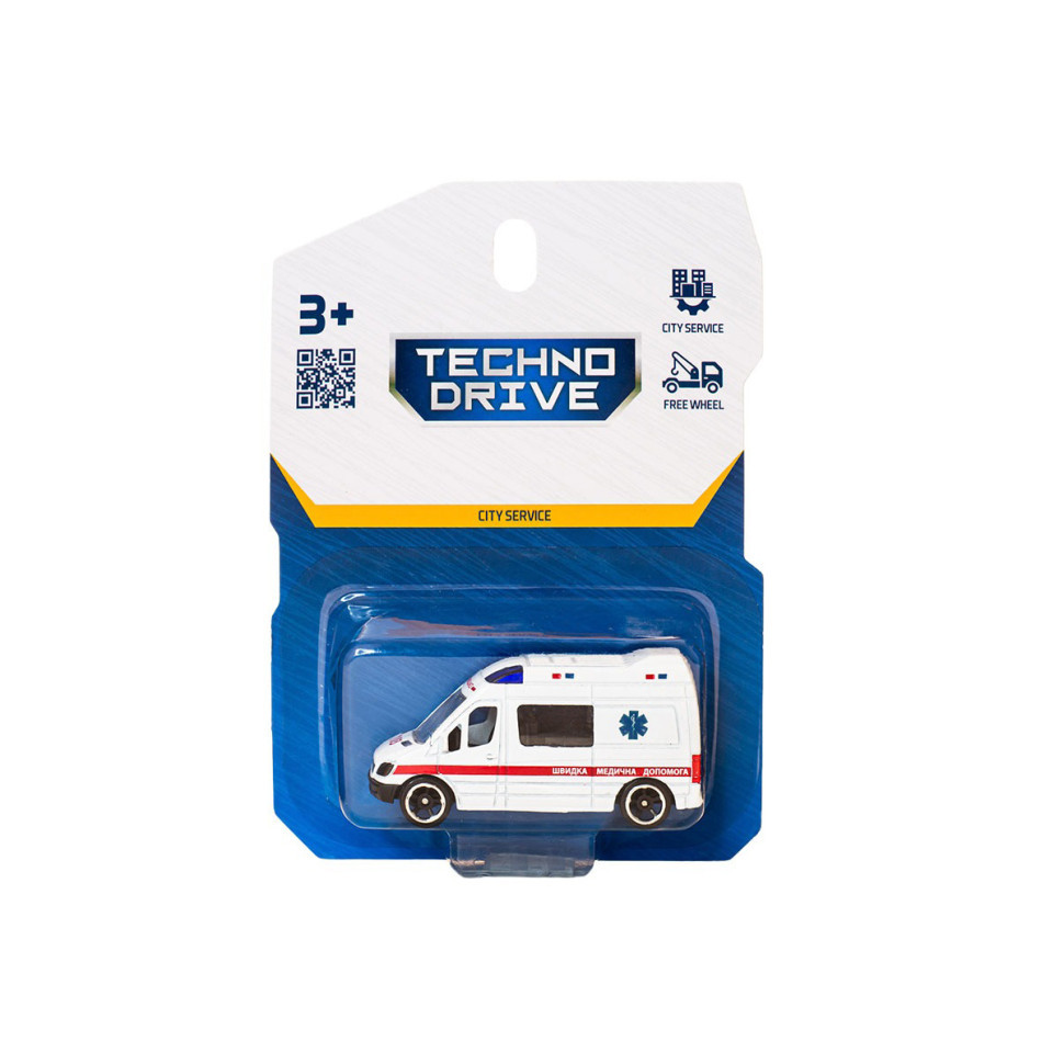 УЦІНКА!!! Автомодель дитяча Швидка допомога TechnoDrive 250421CG-3-UC масштаб 1:64