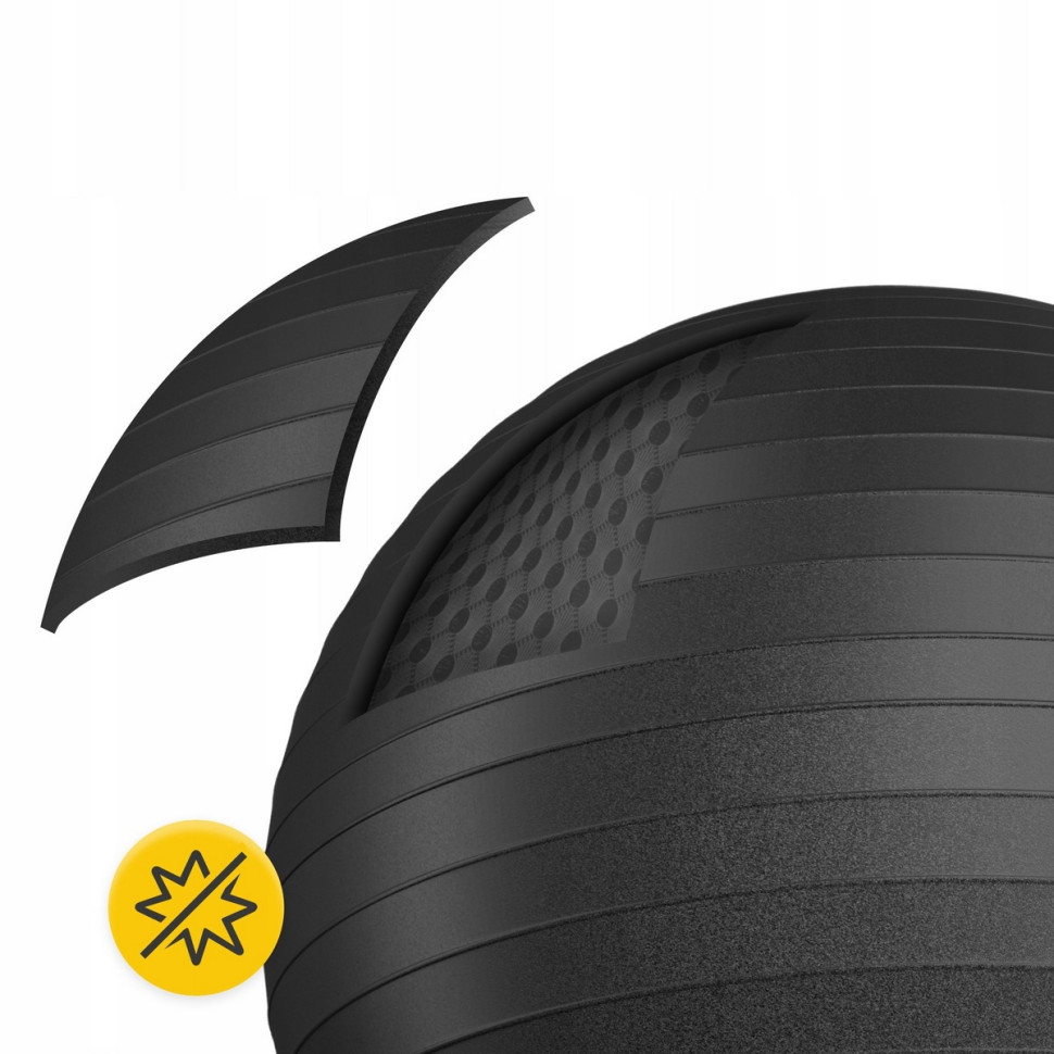 М'яч для фітнесу фітбол 4FIZJO P-5907739316370, 75 см, Black