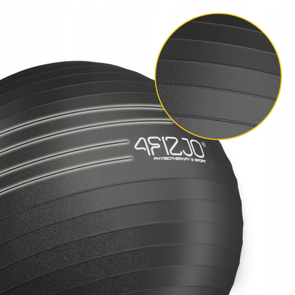 М'яч для фітнесу фітбол 4FIZJO P-5907739316370, 75 см, Black