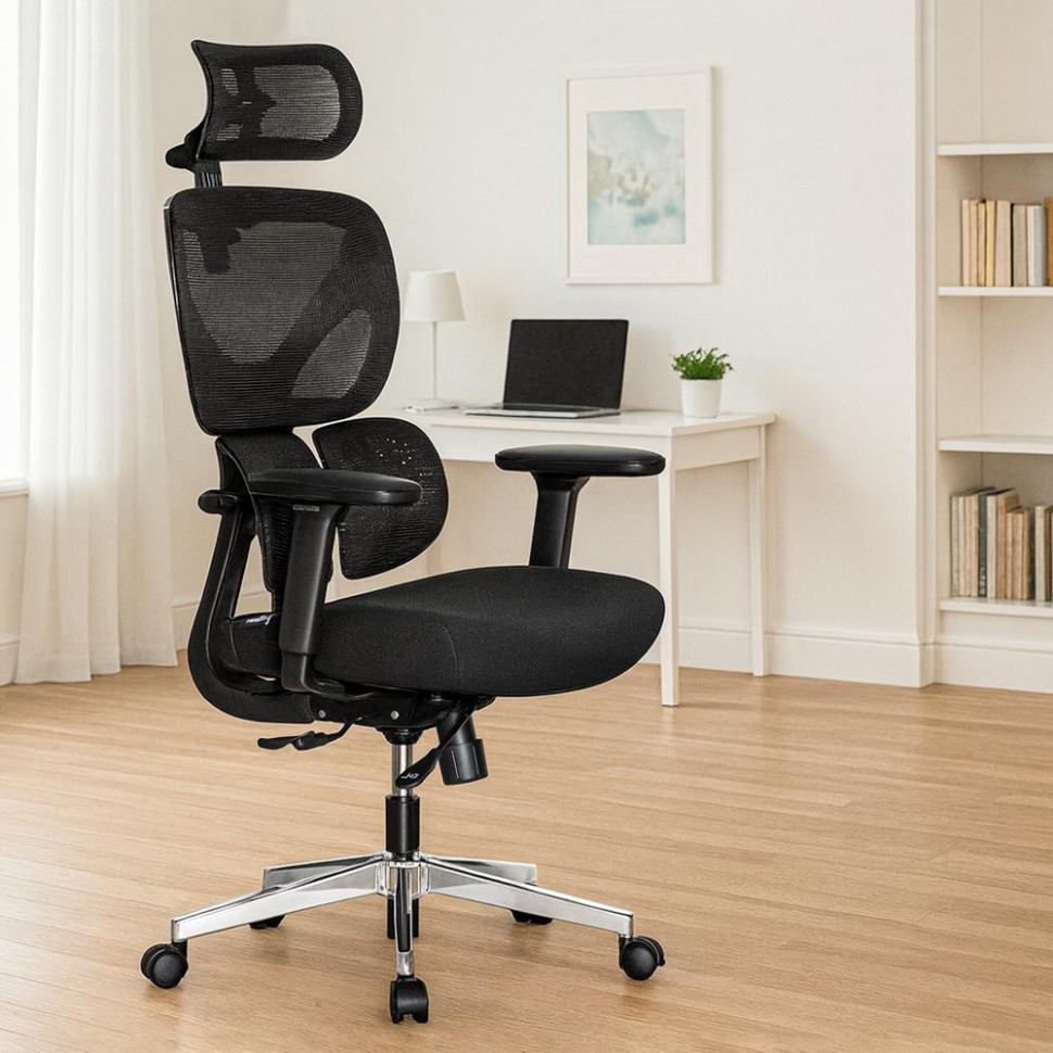 Офисное кресло D1 Duo Air Fabric Mealux HF-D1 Duo F/B, Black 136 кг