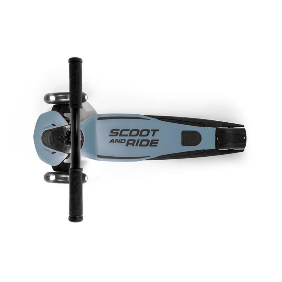 Самокат триколісний Highwaykick-5 Scoot and Ride SR-190117-STEEL, з колесами, що світяться, сталевий