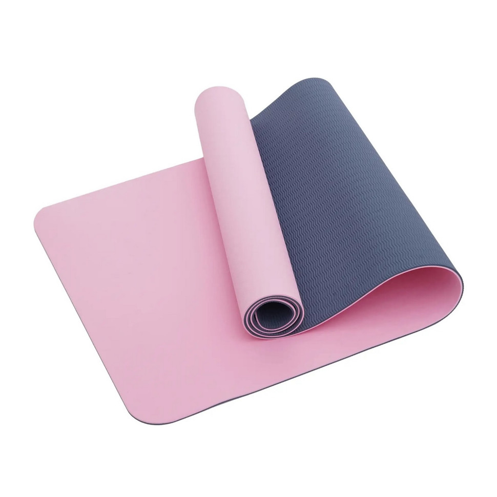 Килимок (мат) спортивний для йоги та фітнесу SportVida SV-EZ0064 TPE 183 x 61 x 1 см, Pink/Blue