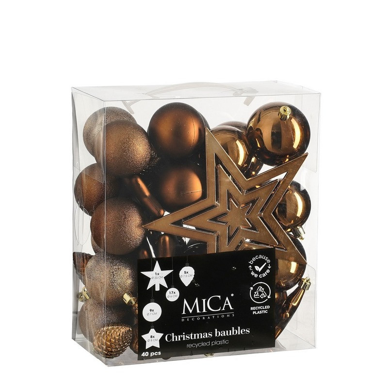 Набор елочных украшений Mica Decorations 8720983287756, 40 штук Ø 8/7/6 см
