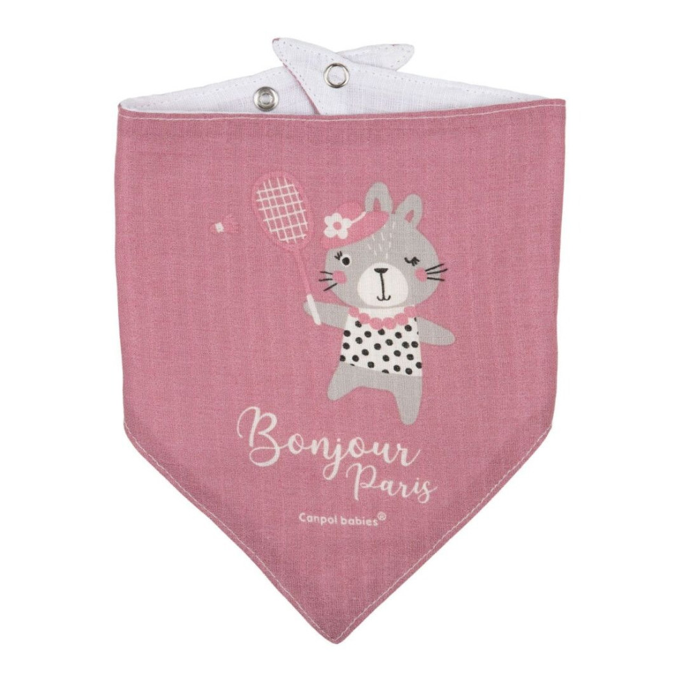 Дитячий слинявчик BONJOUR PARIS Canpol babies 26/900_pin муслін, 2 шт