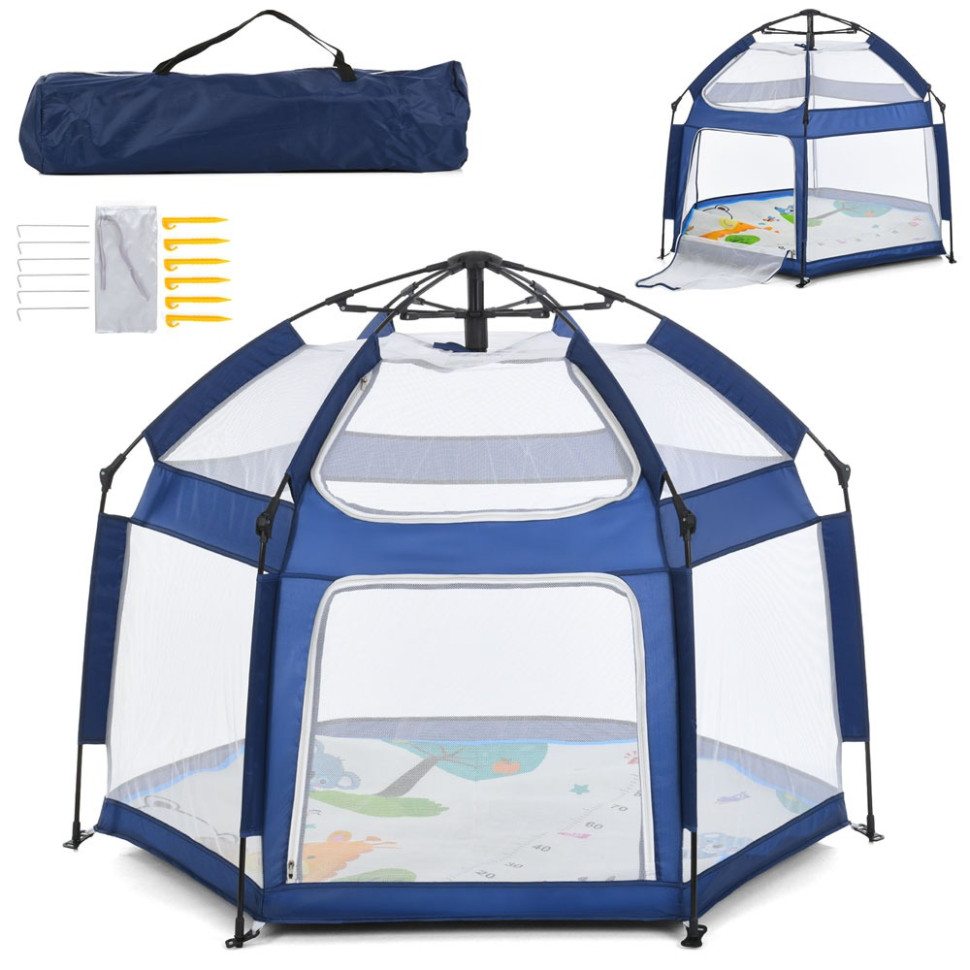 Дитячий манеж Bambi MR 1512 Sapphire Blue 146×127×110 см